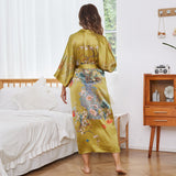 Damen-Kimono aus 100 % Seide mit Blumenmuster