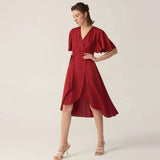 Women Silk Wrap Dress Pure 100% Real Mulberry Silk Dresses - slipintosoft