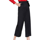 Women Silk Cropped Pants Mulberry Silk trousers Elasticized Waistband - slipintosoft