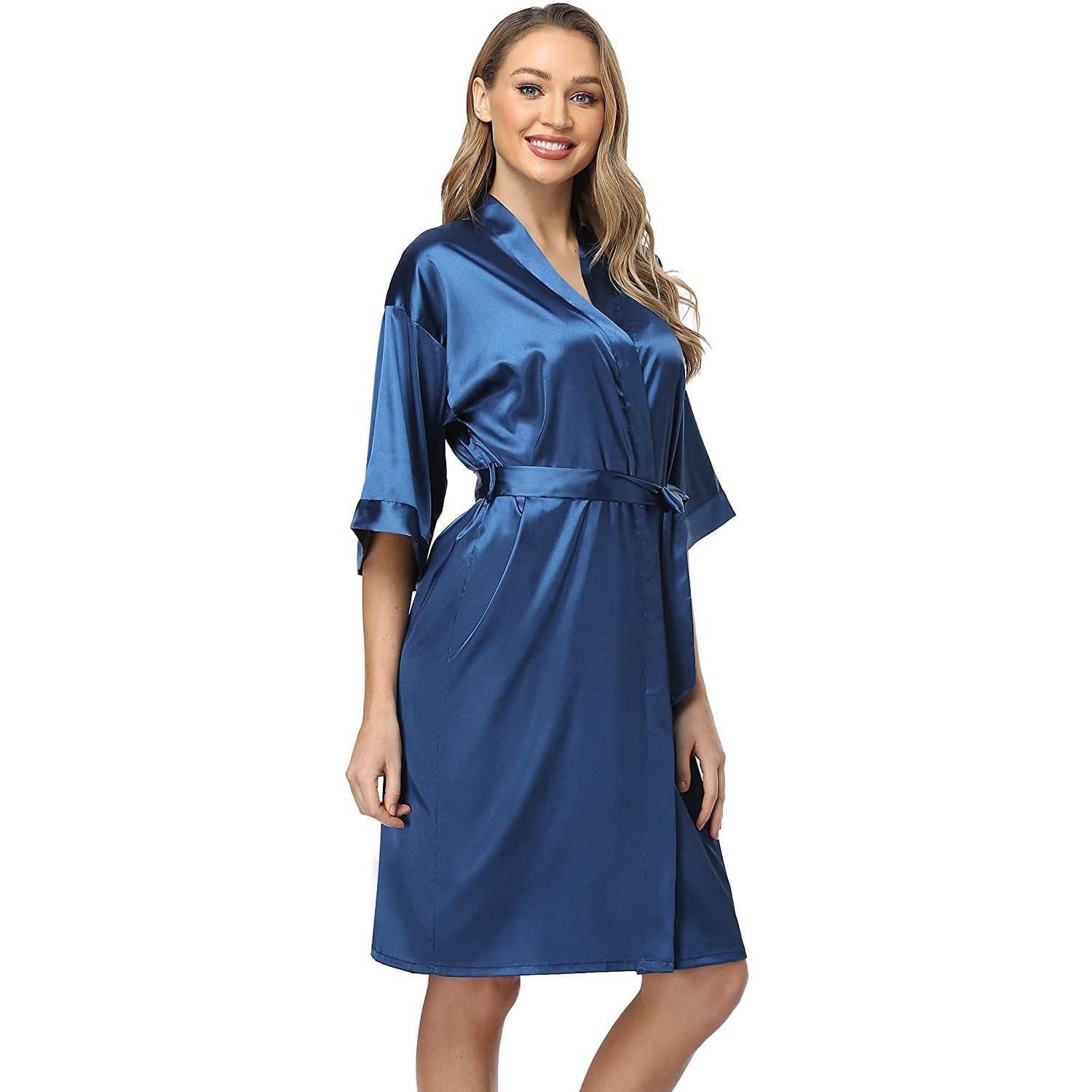 Long Silk Nightgown And Robe Set for Women Sexy  Silk Sleepwear -  slipintosoft