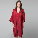 Womens Silk Nightgown And Robe Set Long 100% Silk Sleepwear