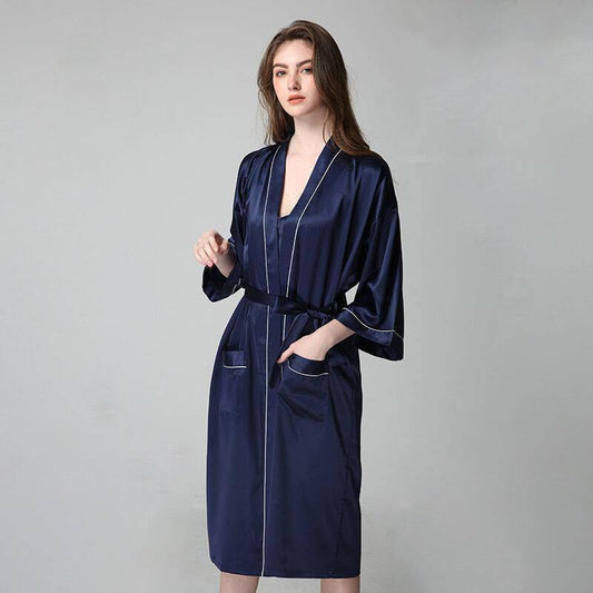 Womens Silk Nightgown And Robe Set Long 100% Silk Sleepwear