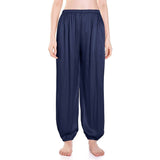 Womens Silk Pajama Pants Wide Leg loose Casual Silk Pants