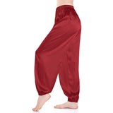 Womens Silk Pajama Pants Wide Leg loose Casual Silk Pants