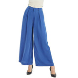 Womens Silk Pants High Waist Loose Silk Trousers With Pockets