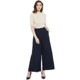 Womens Silk Pants High Waist Loose Silk Trousers With Pockets