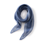 Womens Striped Cashmere Triangle Scarf Soft Knit Cashmere Neck Scarf Blue S