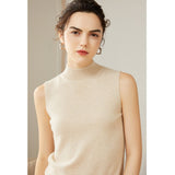 Women's Superfine 100% Cashmere Half Turtleneck Tank - slipintosoft