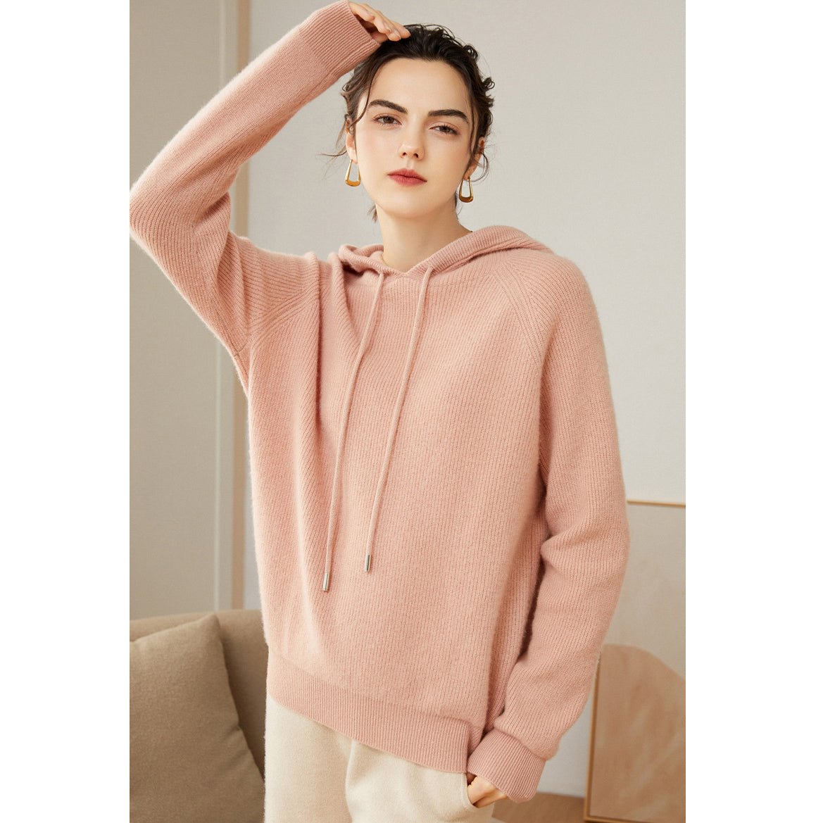 Women's Superfine 100% Cashmere Hooded Sweater - slipintosoft