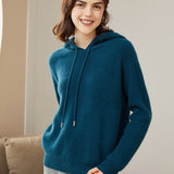 Women's Superfine 100% Cashmere Hooded Sweater - slipintosoft