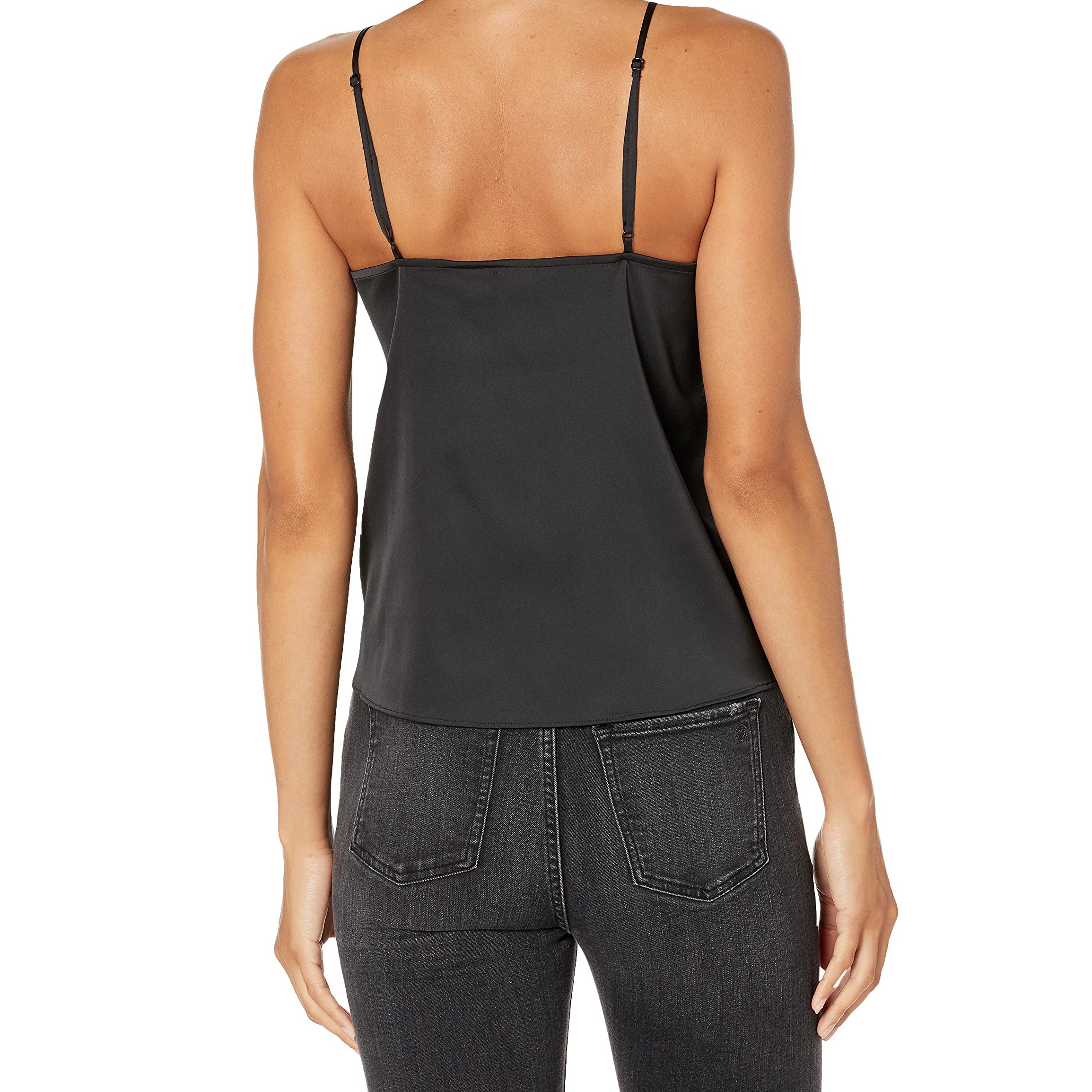 Women's V-neck Silk Camisole With Lace Trim Sleeveless Casual Silk Tops - slipintosoft