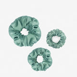 3 Stück Blumen-Haargummis aus Seide für Damen, kleine, mittelgroße und große Größen