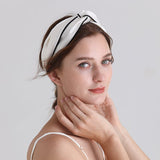 Stirnband aus reiner Maulbeerseide mit Besatz für Damen