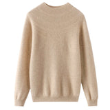 Cut-out Cashmere Sweater for Women Half Turtleneck Cashmere Pullover - slipintosoft