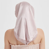 Elegant Women Pleated Edge Silk Bonnet Long Silk Sleep Caps For Hair - slipintosoft
