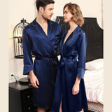 22 Momme Luxus Seide passende Robe für Paare 100 % reine Seide Robe für Erwachsene Frau und Mann Seide Bademantel