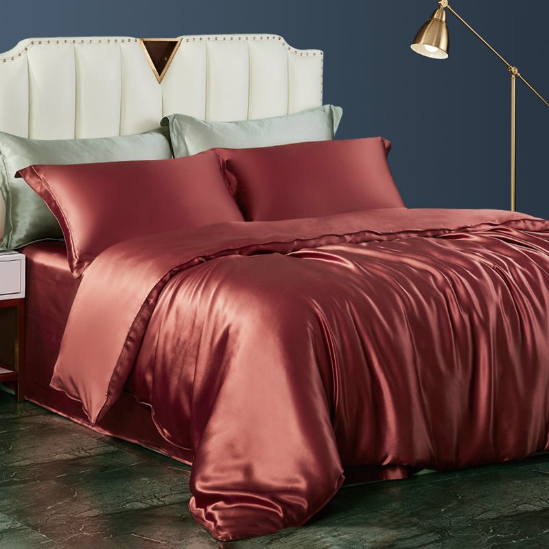 22 Momme 3-teiliges Bettbezug-Set, nahtloses Luxus-Seidenbettwäsche-Set