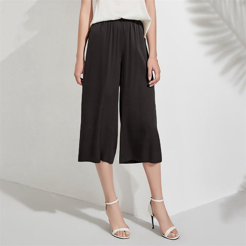 Silk Cropped Pants For Women Mulberry Silk trousers - slipintosoft