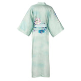 19 Momme Long 100% Silk Kimono Robes lotus silk clothes Women's Handpainted Lotus lower and Fishes -  slipintosoft