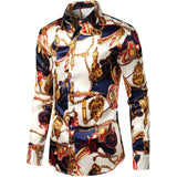 Men's Silk Dress Shirt Luxury Printed Long Sleeve Silk Shirts -  slipintosoft