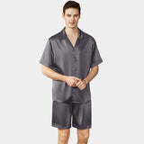 Kurzes Seidenpyjama-Set für Herren, Pyjama aus echter reiner Seide, beste Seidengeschenke für Männer, Maulbeerseide, Herren-Nachtwäsche