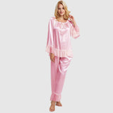 22 Momme Real Long Silk Pajama Set Plus Size For Women Silk comfy loungewear(multi-colors) -  slipintosoft