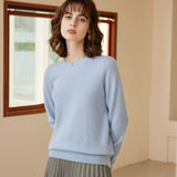 Women's Boat Neck Cashmere Sweater Basic Long Sleeve Solid Cashmere Pullover - slipintosoft