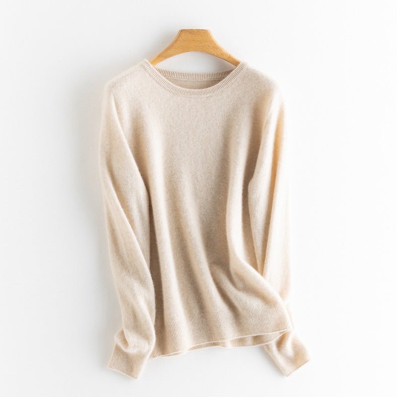 Women's Boat Neck Cashmere Sweater Basic Long Sleeve Solid Cashmere Pullover - slipintosoft