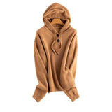 Women's Cashmere Hoodies with Drawstring Warm Pure Cashmere Sweater Hoody - slipintosoft