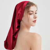 Womens Elegant Night Silk Bonnet For Hair Long Silk Sleep Caps - slipintosoft