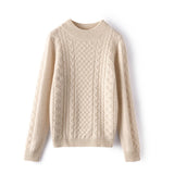 Women's Mock Neck Cashmere Sweater Cable-Knit Solid Cashmere Pullover - slipintosoft