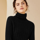 Women's Slim Fit Cashmere Sweater Pile Collar Cashmere Knitted Pullover - slipintosoft