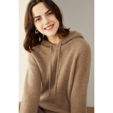 Women's Superfine 100% Cashmere Hooded Sweater - slipintosoft