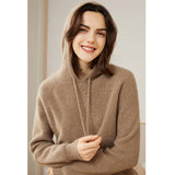 Women's Superfine 100% Cashmere Hooded Sweater - slipintosoft